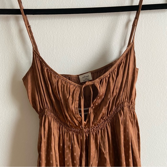 Aritzia Wilfred Minnie polka dots rust mini dress - Picture 3 of 11